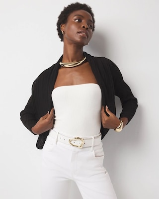 Crinkle Knit Cocoon Sweater | White House Black Market
